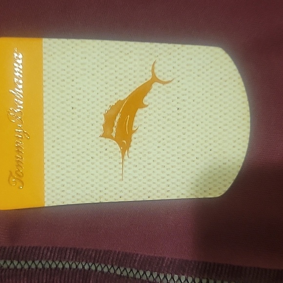 Tommy Bahama Burgundy Half Zip Pullover - Picture 2 of 5